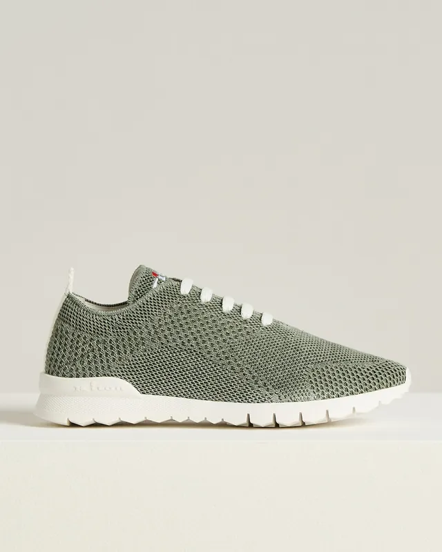 Kiton Shoes Fits Sneaker Hellgrün Baumwolle Leder