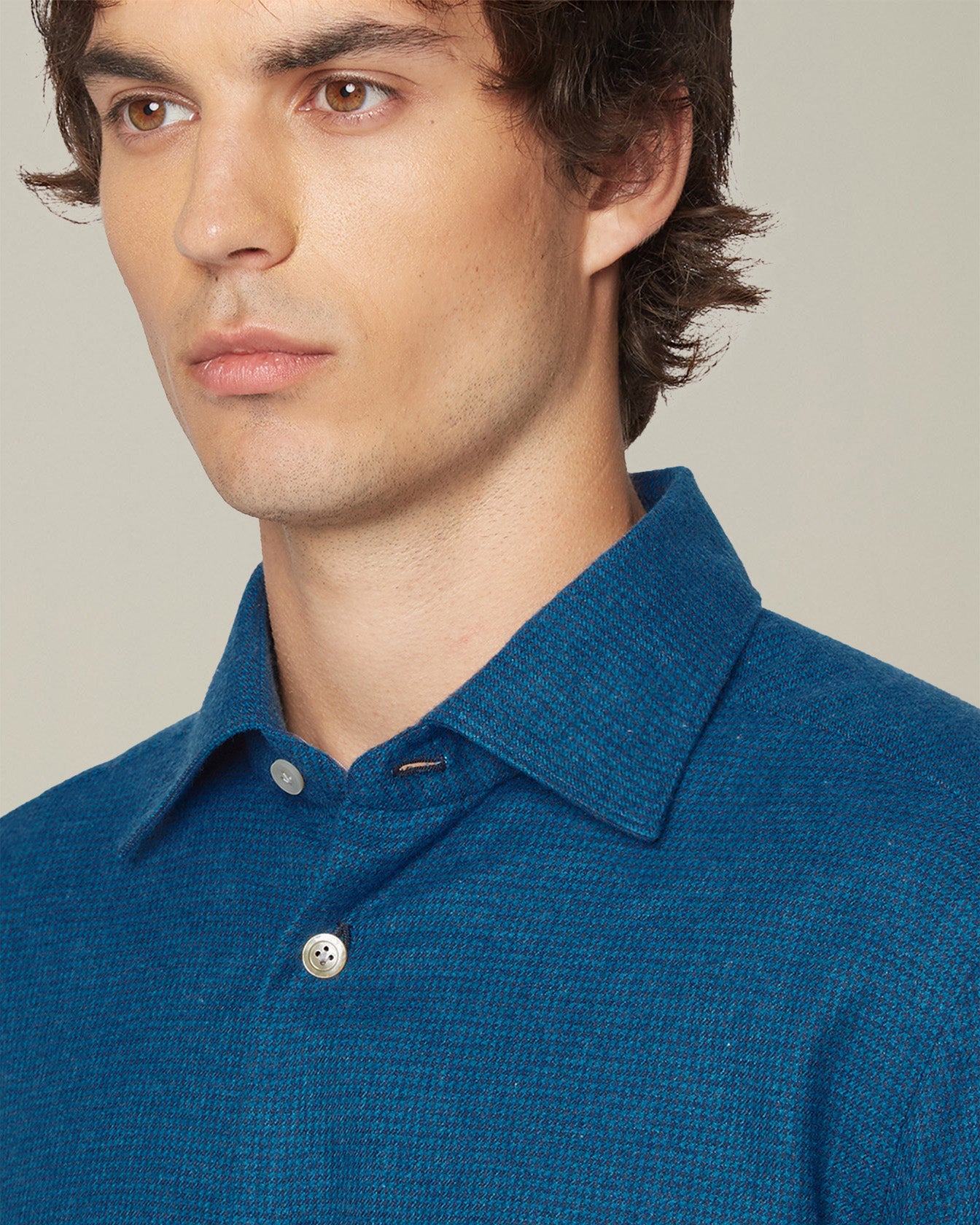 Kiton Nerano Flanell Hemd Hahnentritt Gr. 40