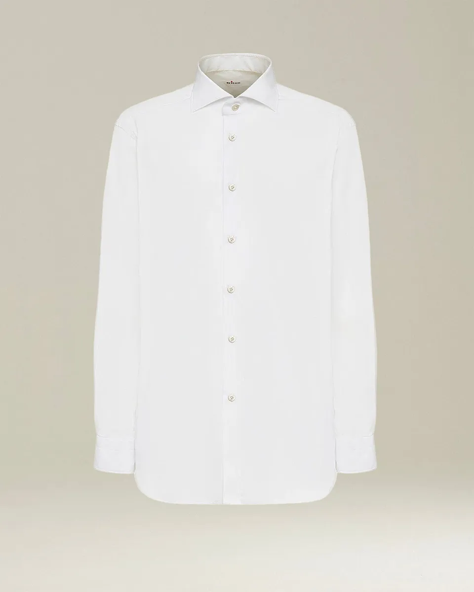 Kiton Shirts Hemd Baumwolle weiß Perlmuttknöpfe