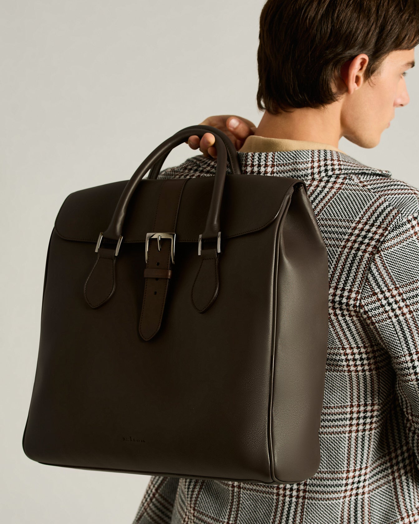 Kiton Shopping Bag Kalbsleder dunkelbraun TU