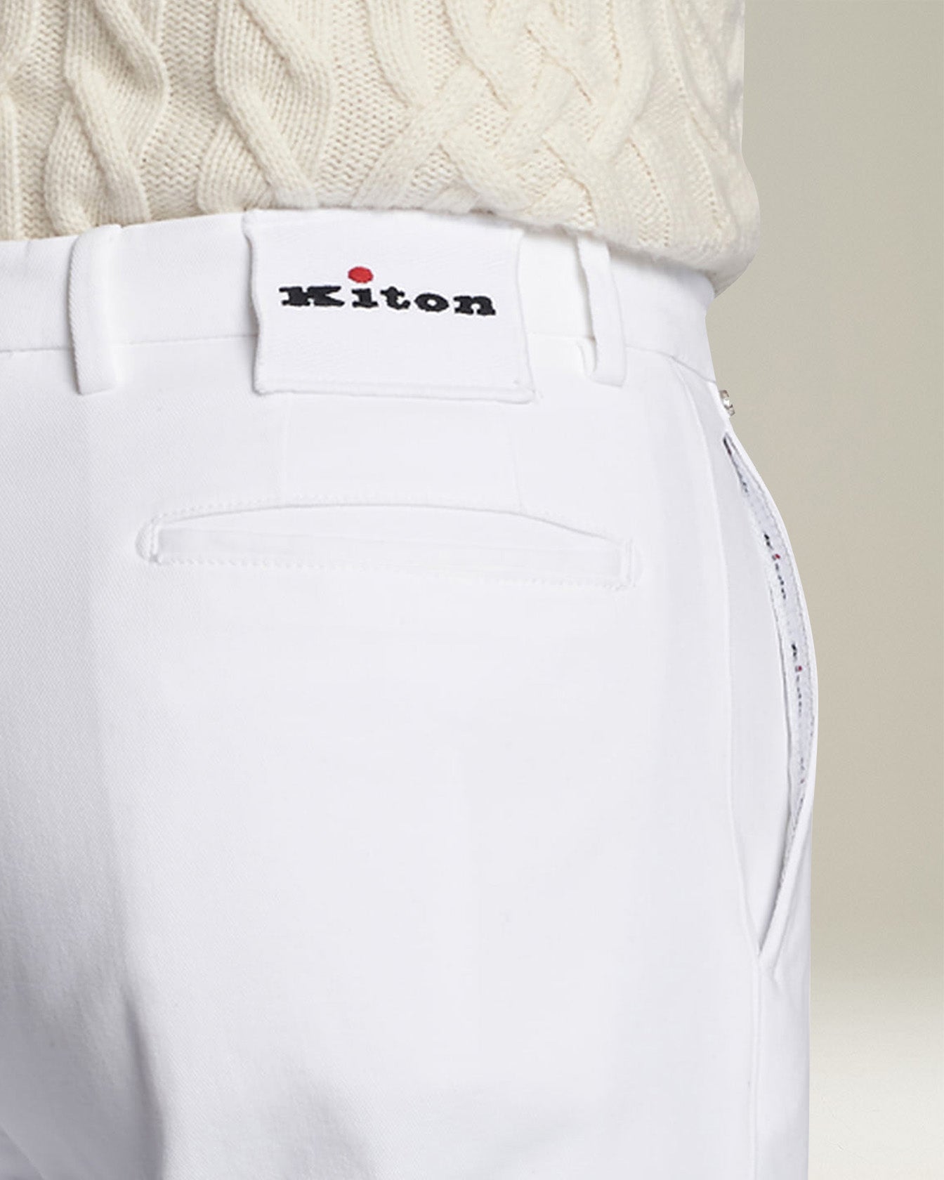 Kiton Trousers Cotton Weiße Slim Hose Baumwolle Herren