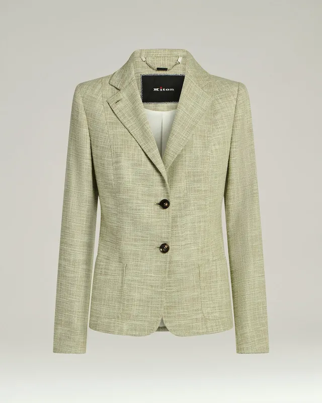 Kiton Jackets Tailored Jacket Green Blazer Sakko Wolle-Seide Gr.36-48