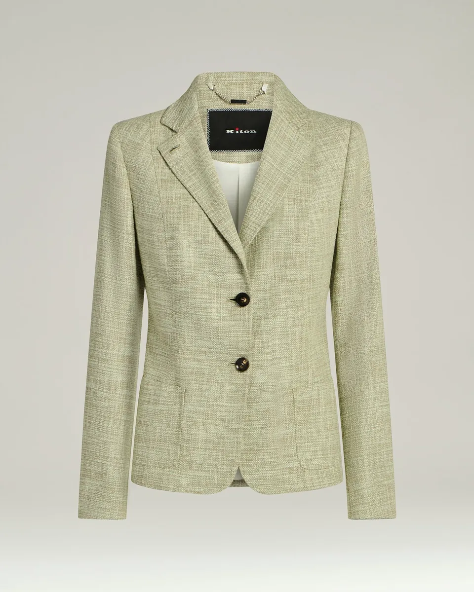 Kiton Jackets Tailored Jacket Green Blazer Sakko Wolle-Seide Gr.36-48