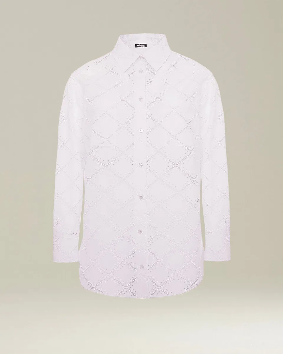 Kiton Shirts Bluse Baumwolle weiß Sangallo Damen