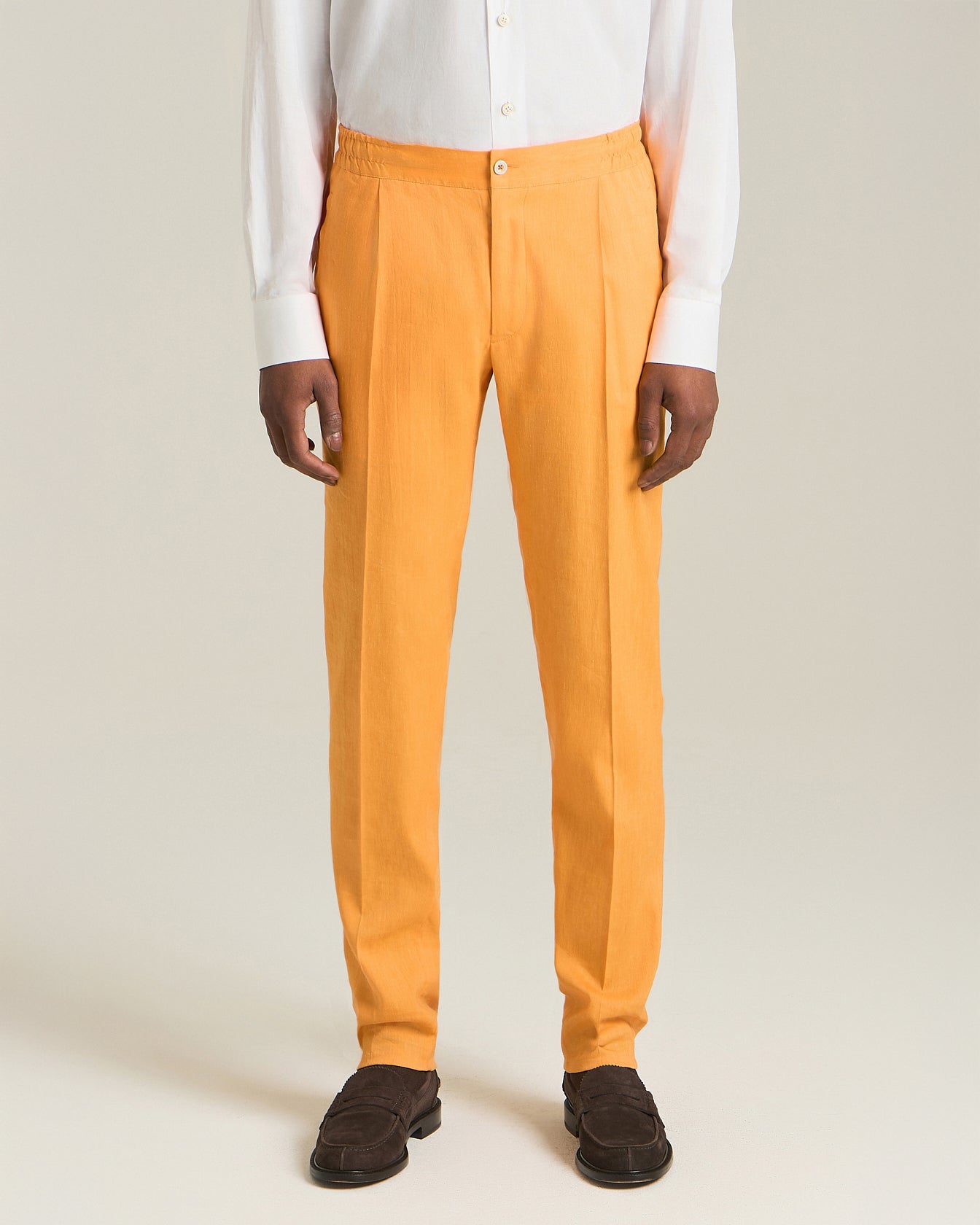 Kiton Comfort Hose Leinen Wolle Bundfaltenhose