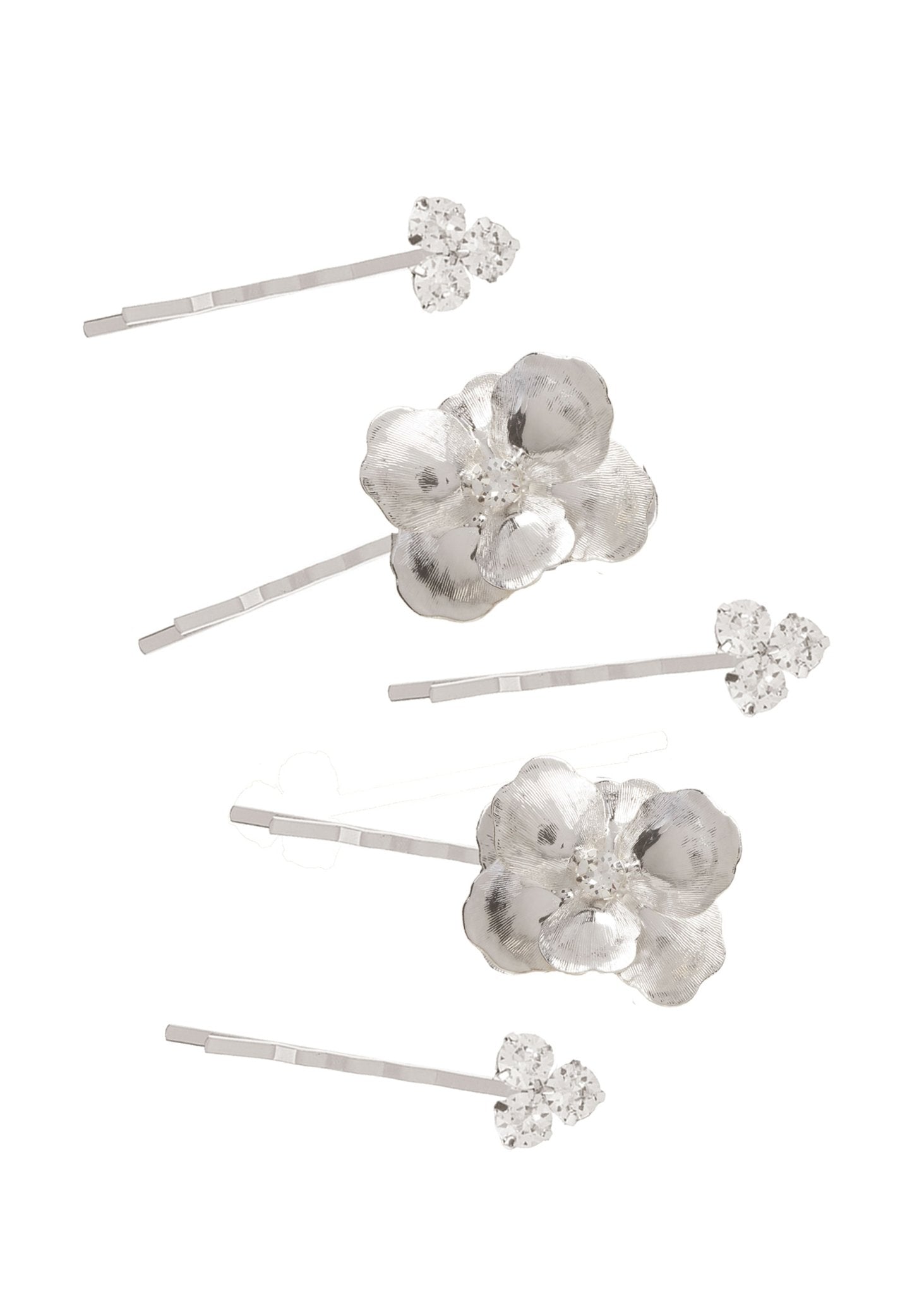 Elizabeth Bower Orchid Crystalla Haarnadeln Silber 5er Kristall