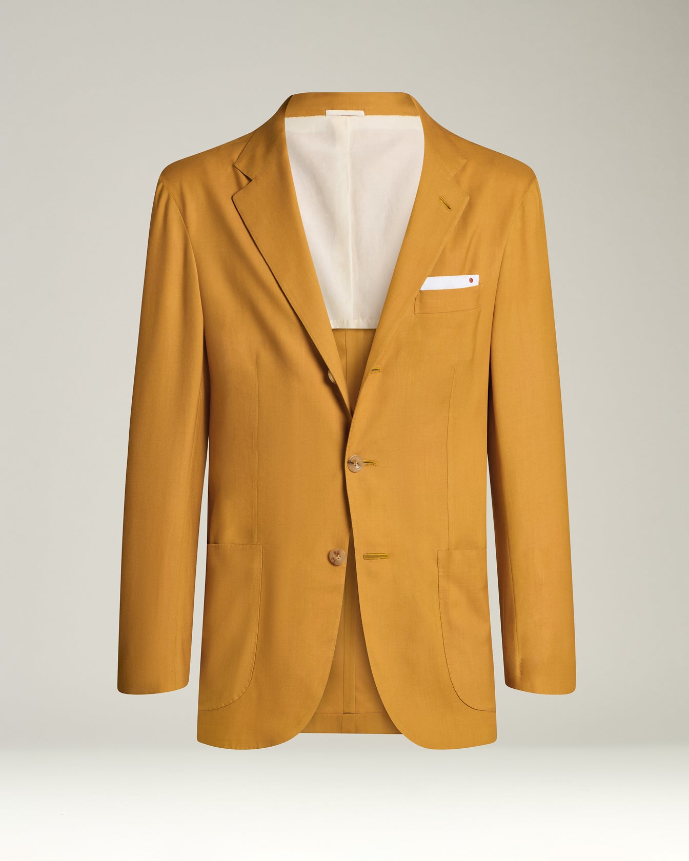 Kiton Jackets Mustard Cashmere Sakko einreihig Größe 50