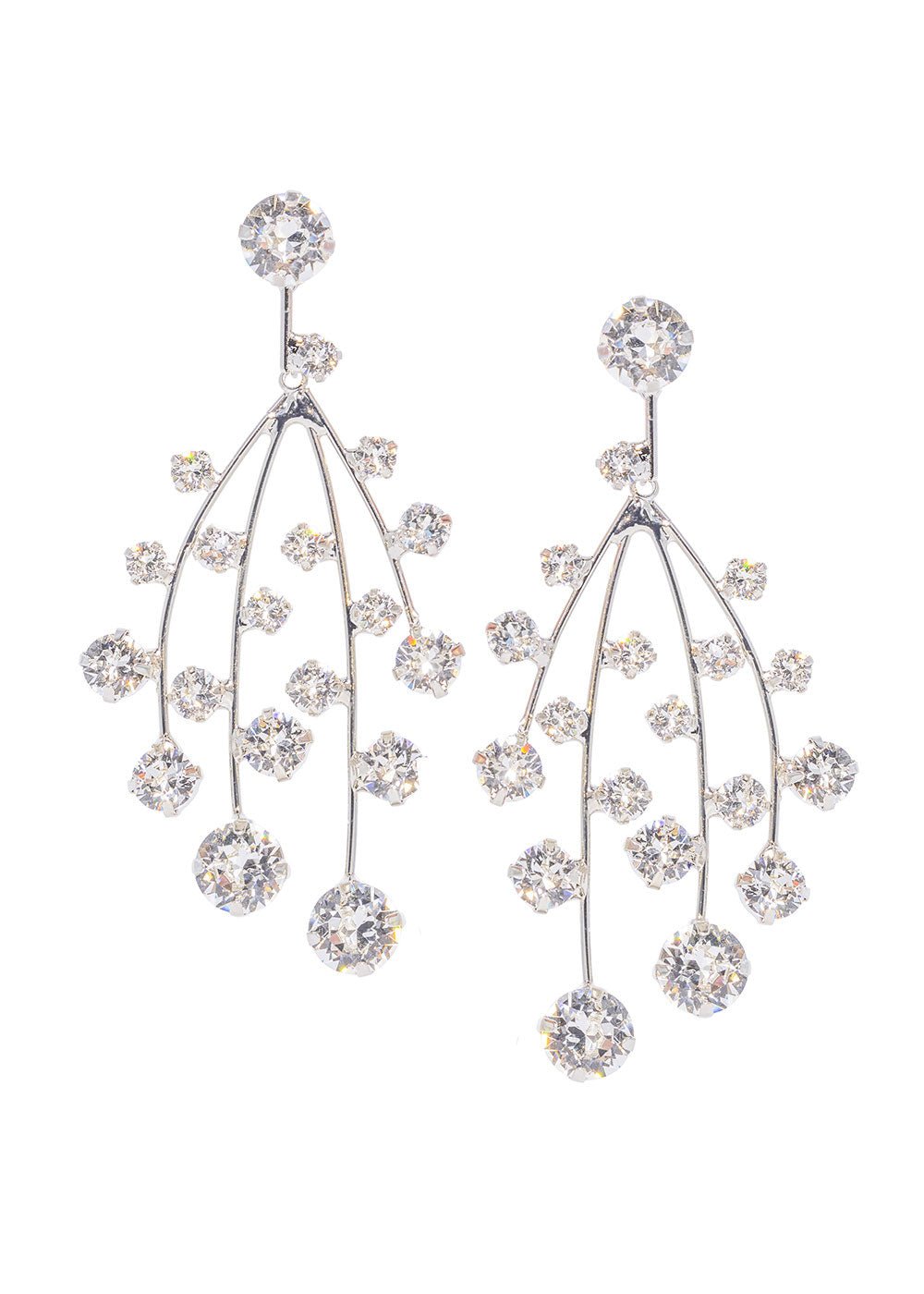 Elizabeth Bower Asteria Ohrringe Tropfen Rhodium Kristall