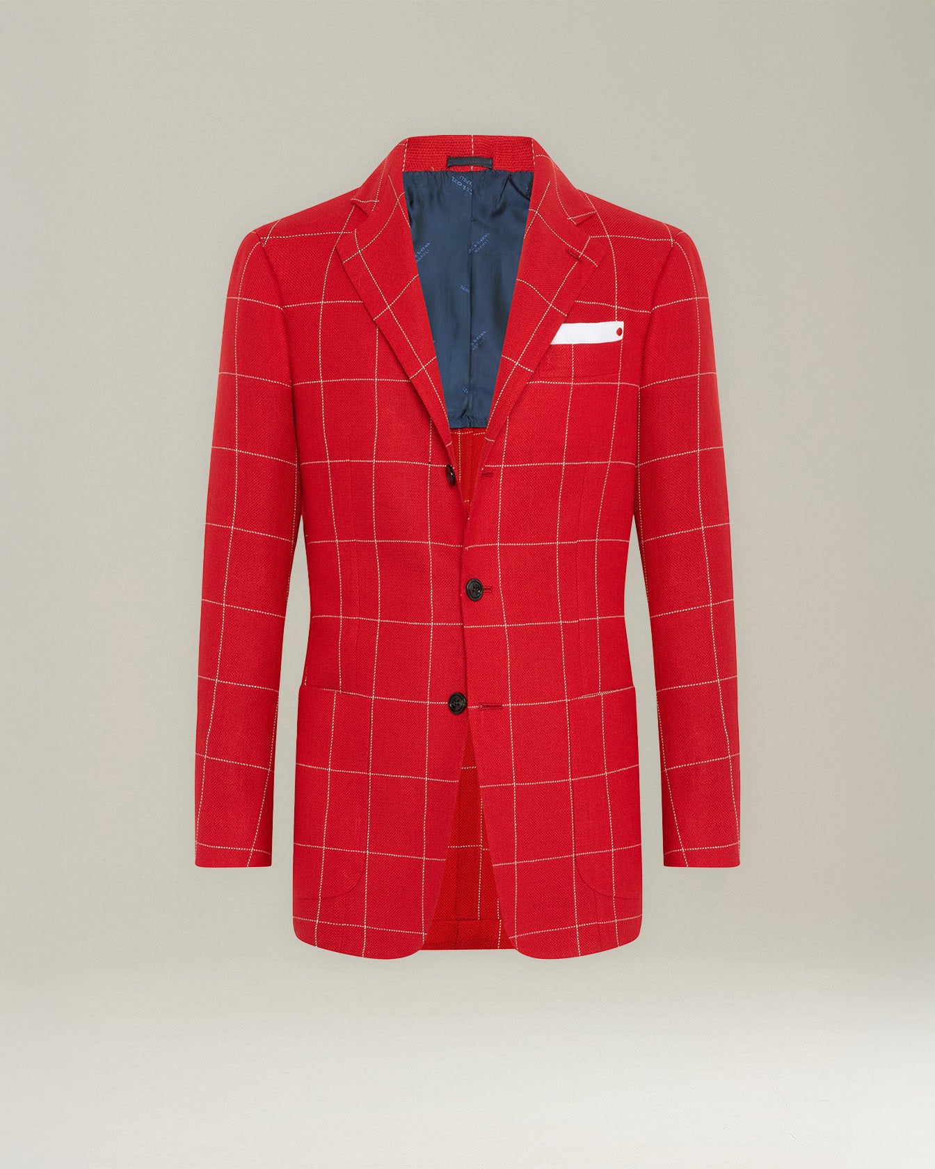 Kiton Blazer Quadri Blazer Karo Cashmere Leinen