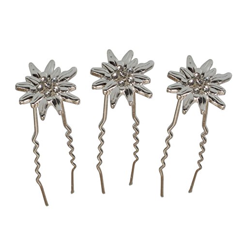 Alpenflüstern DAHEIM ADV099 Haarnadeln Edelweiss 3er-Set