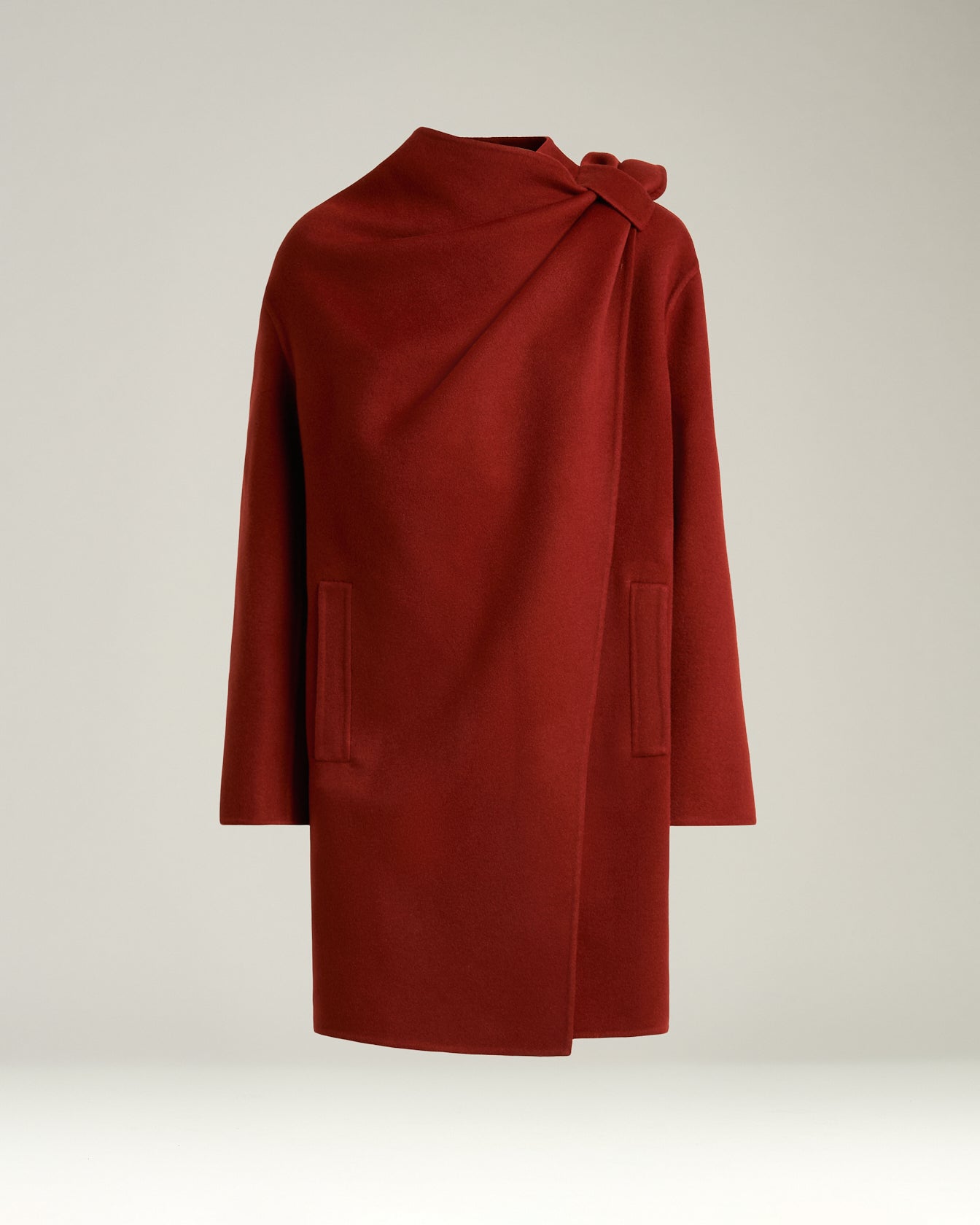 Kiton Outerwear Kaschmirmantel rost Drapierung