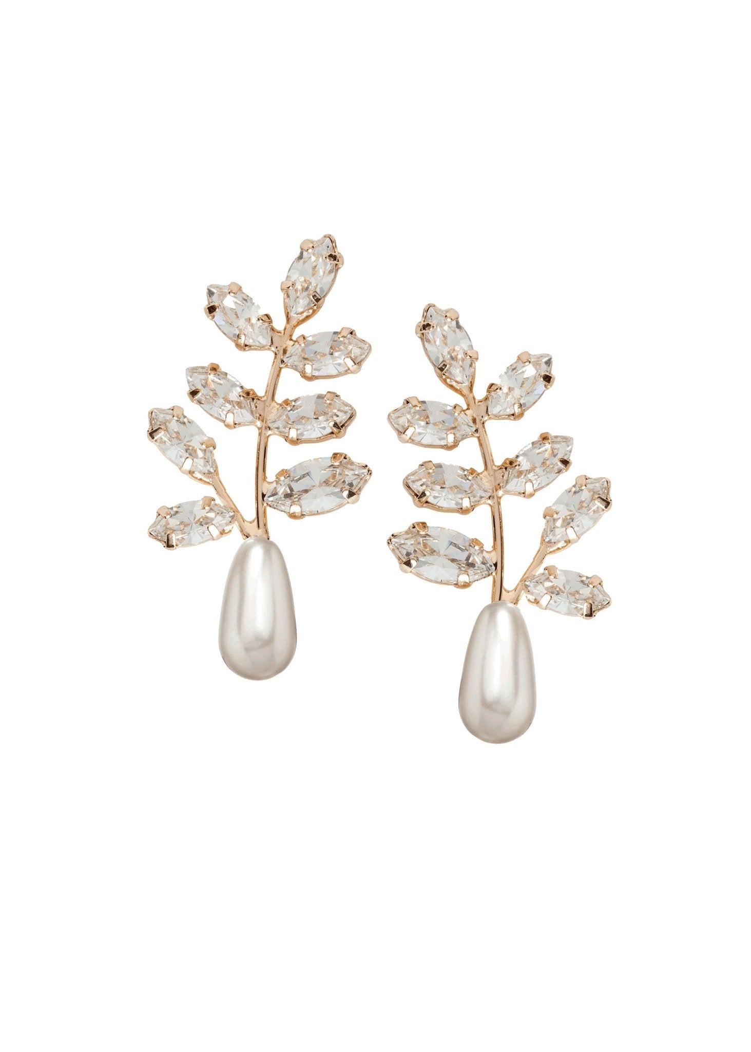 Elizabeth Bower Eden Mini Duet Brautohrringe Rhodium Perle