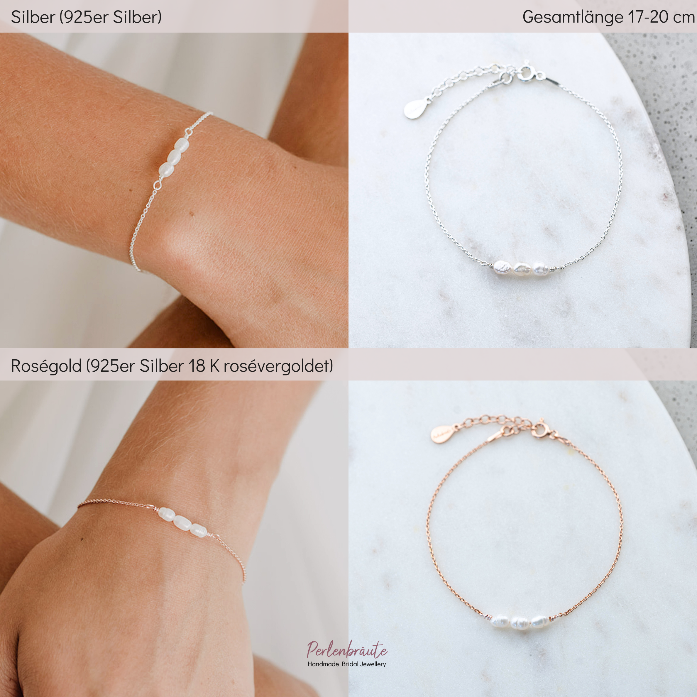 Perlenbräute Armbänder Amelie Armband Gold Süsswasserperle