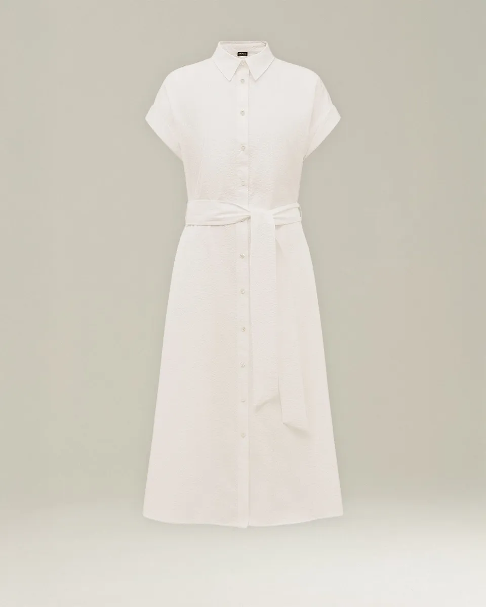 Kiton Dresses Cotton Day Dress Kleid Baumwolle Gürtel