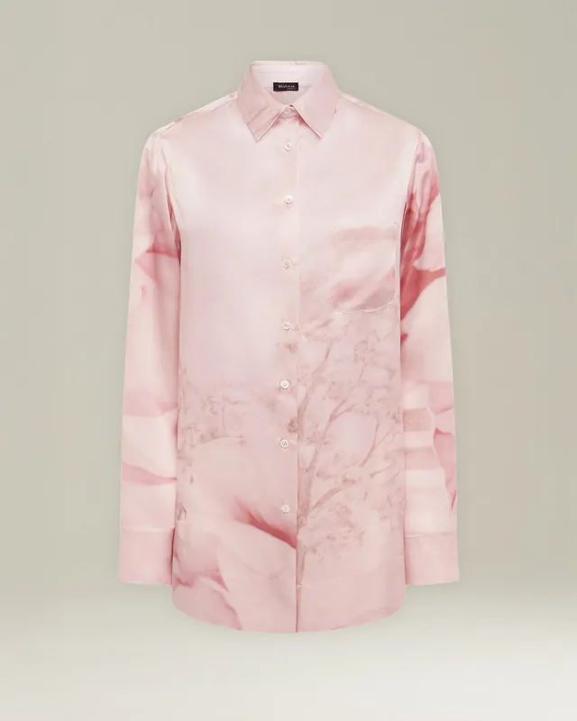 Kiton Shirts Seidenhemd mit Print Brusttasche