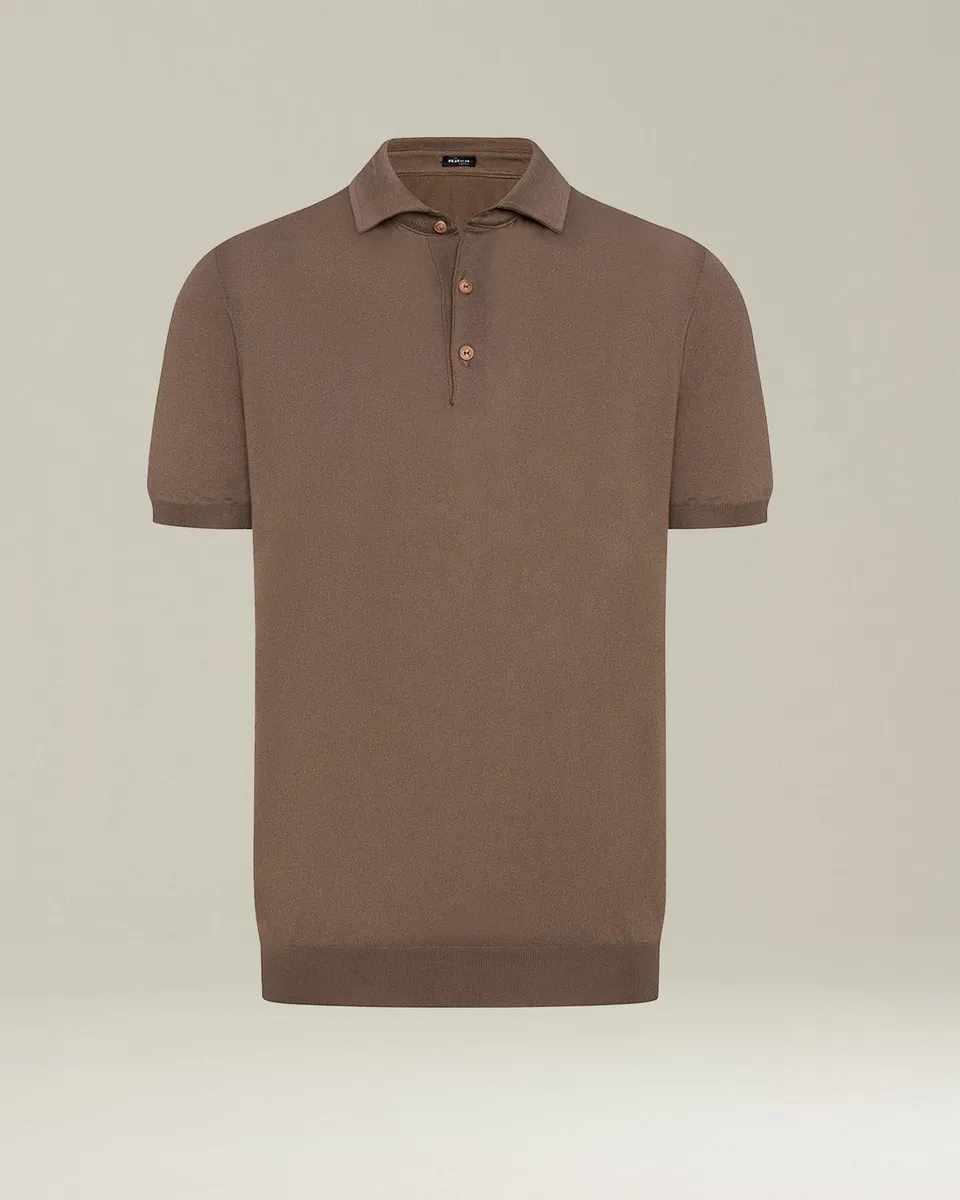 Kiton Polo Poloshirt Ägyptische Baumwolle Grau M