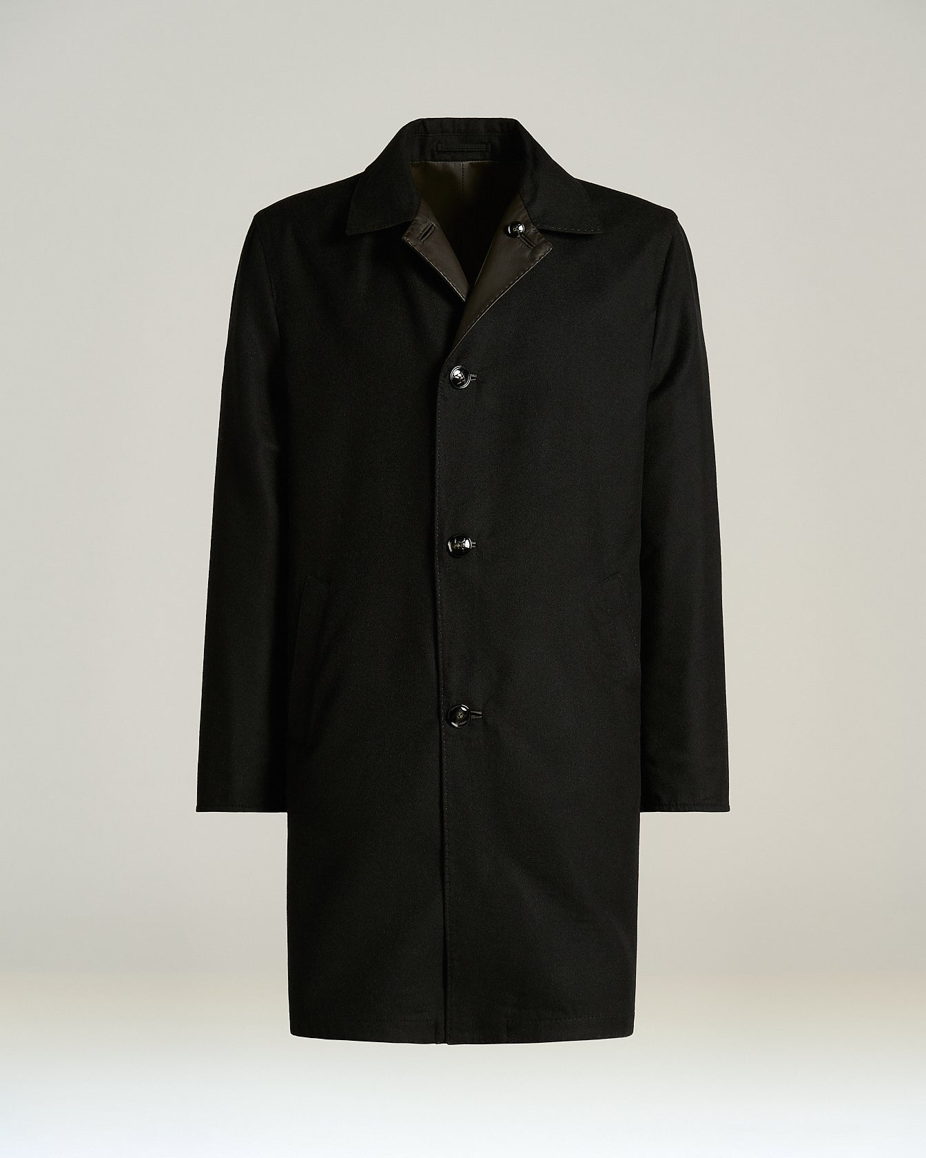 Kiton Outerwear Wendelmantel Lammleder Kaschmir Braun