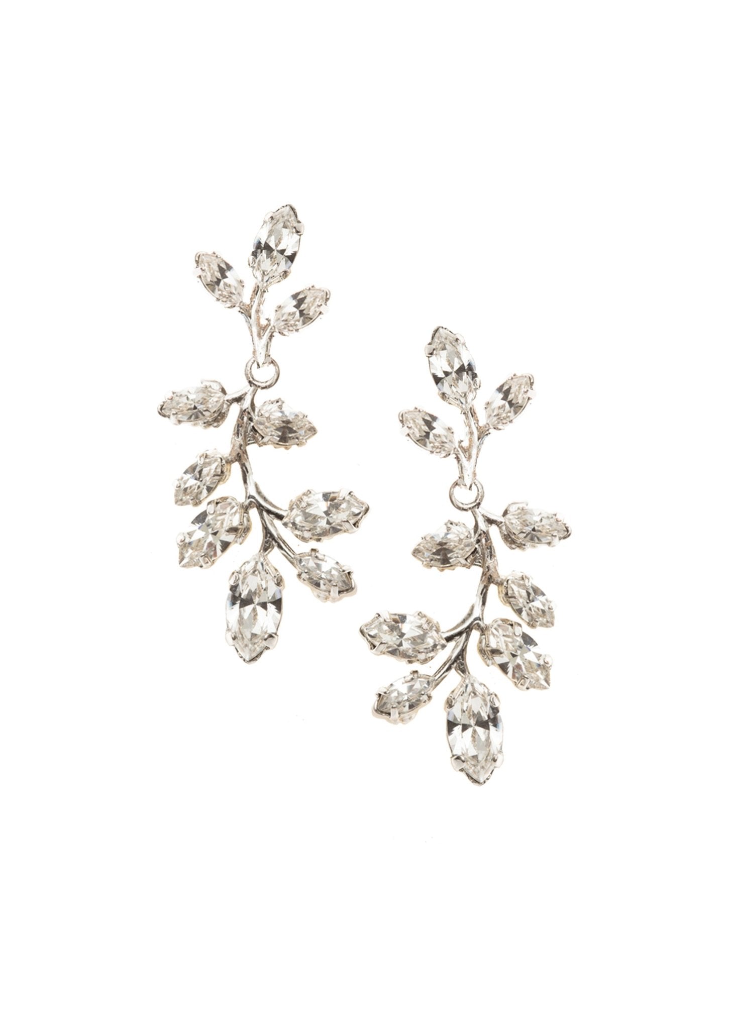 Elizabeth Bower Vine Crystal Drop Ohrringe Rhodium Hängend