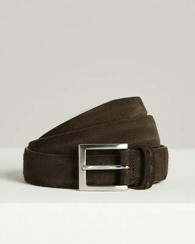 Kiton Belts Gürtel Dunkelbraun Velours Kalbsleder 100