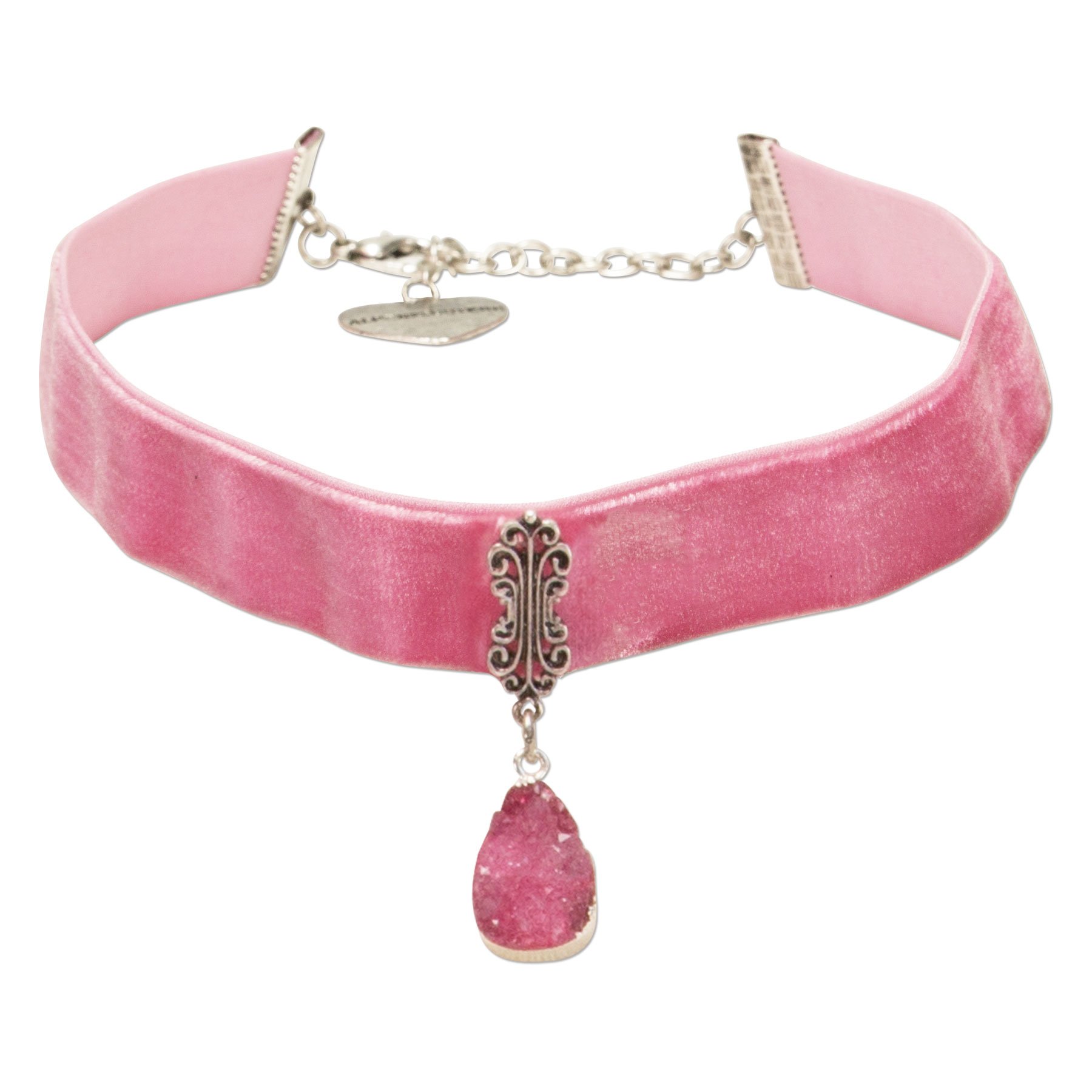 Alpenflüstern DAHEIM DHK197 Samtkropfband rosé-rosa elastisch