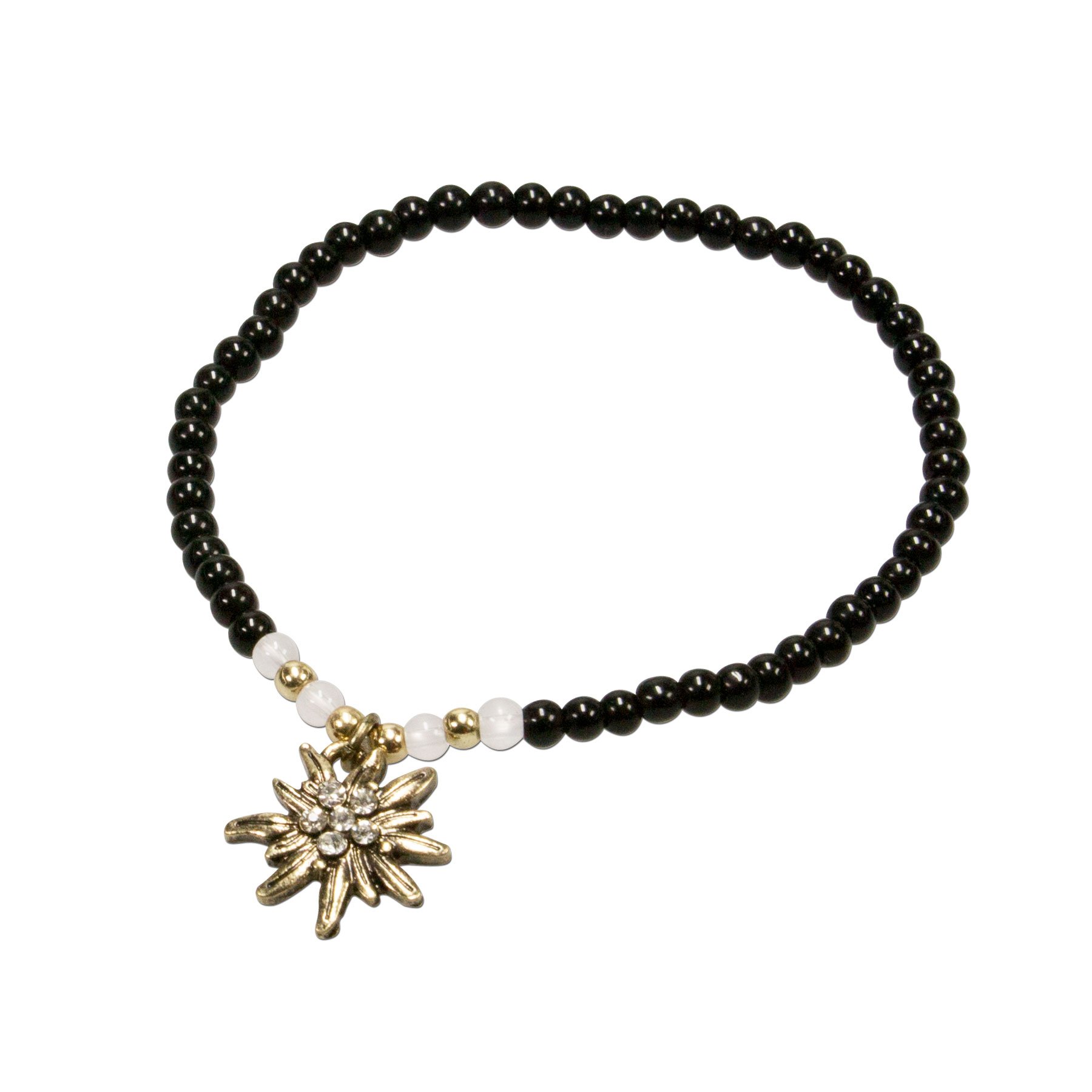 Alpenflüstern DAHEIM DAB050 Perlenarmband Damen Edelweiß Creme-weiß