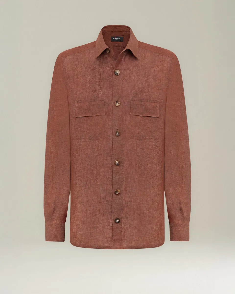 Kiton Shirts Overshirt Leinenhemd Hornknöpfe