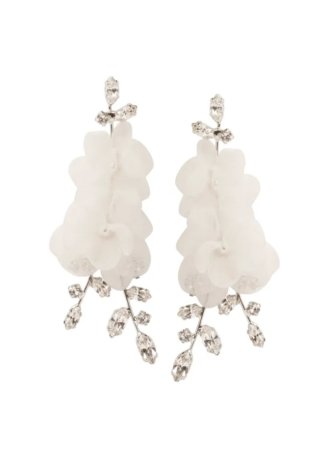 Elizabeth Bower Crystalla Flutter Chandelier Rhodium Ivory