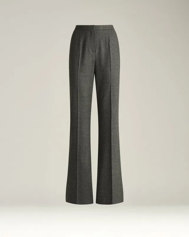 Kiton Trousers Stoffhose grau Gr. 44 Virgin-Wolle Wide-Leg