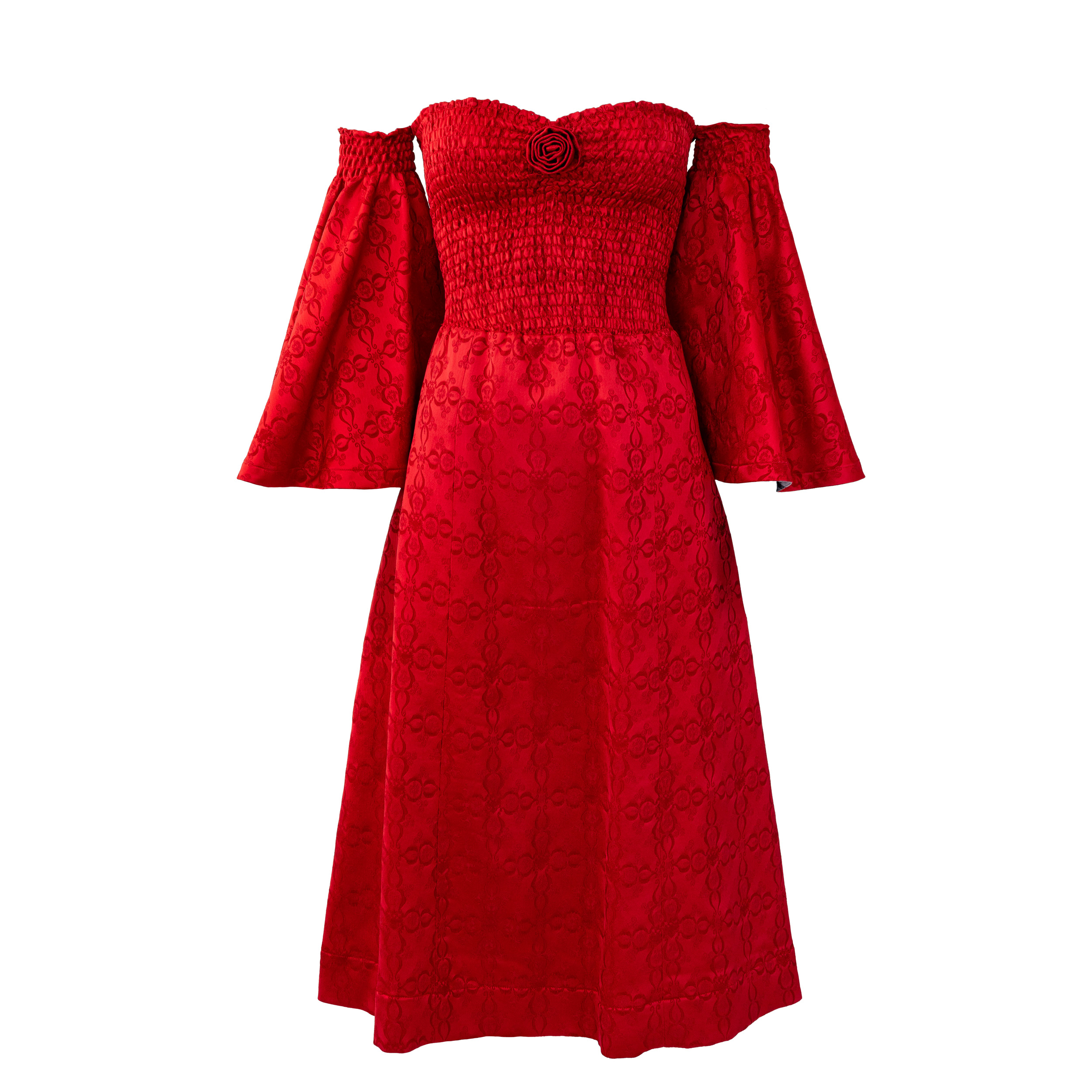 Rettl Women Francy Kleid Stretchbrokat Rot