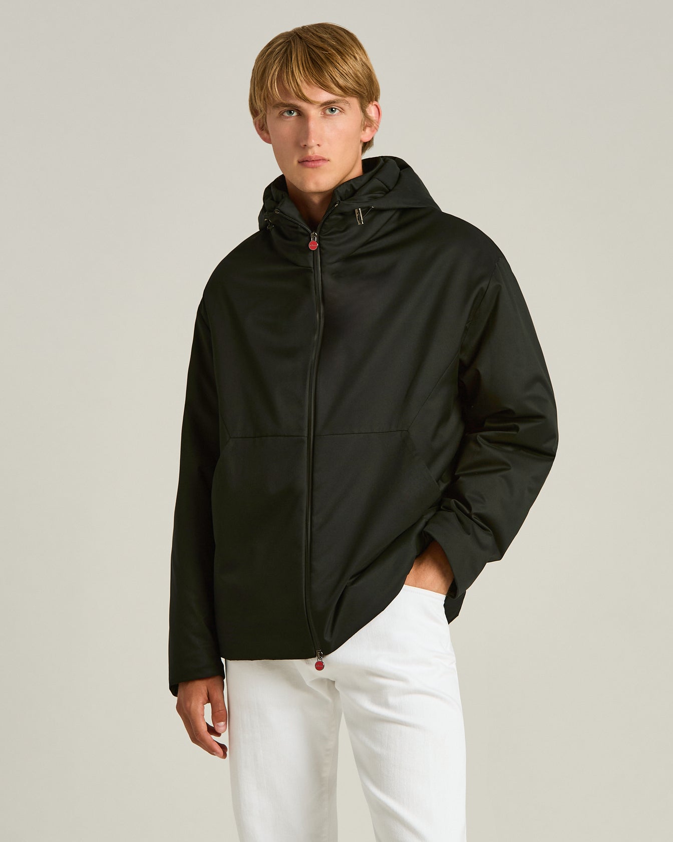 Kiton Outerwear Jacke schwarz Kapuze Gr. 50