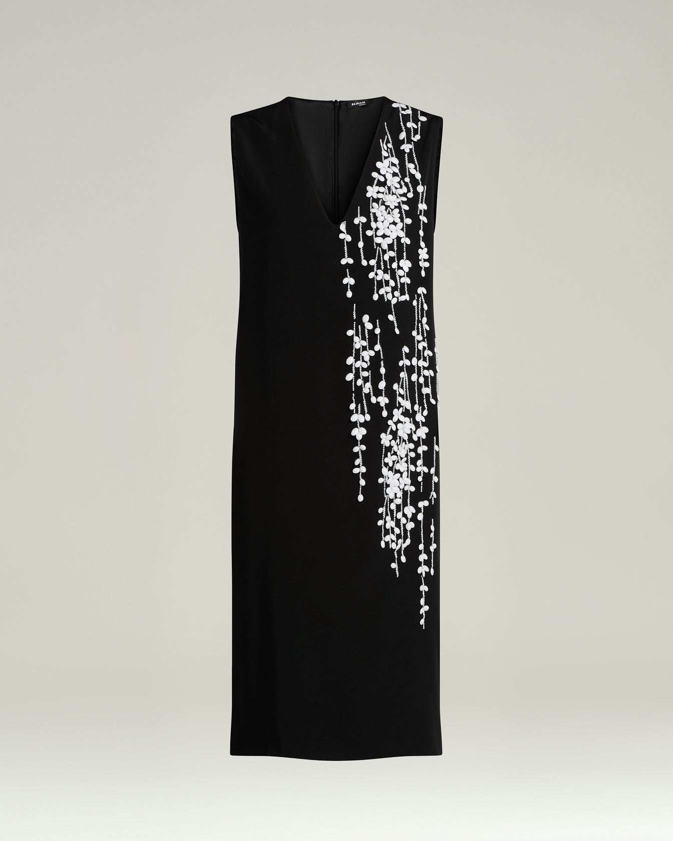 Kiton Dresses Black Silk Dress Seidenkleid schwarz Stickerei