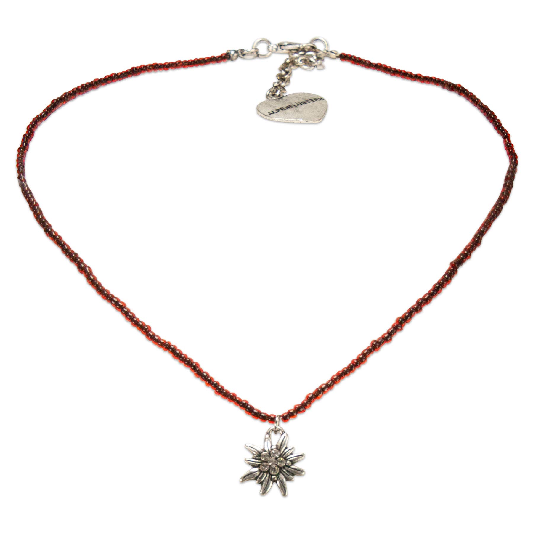 Alpenflüstern DAHEIM DHK258 Dirndlkette grün Edelweiss Perlen