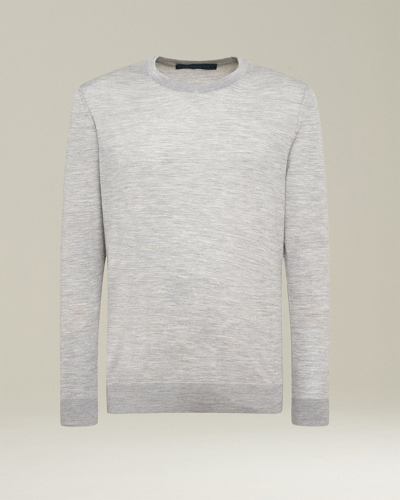 Kiton Diamante Blu Woll Pullover Hellgrau Rundhals