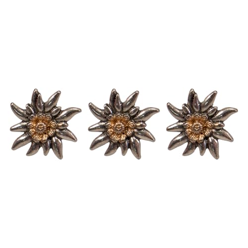 Alpenflüstern Daheim API127 Ansteck-Pins Edelweiß 3er-Set bicolor