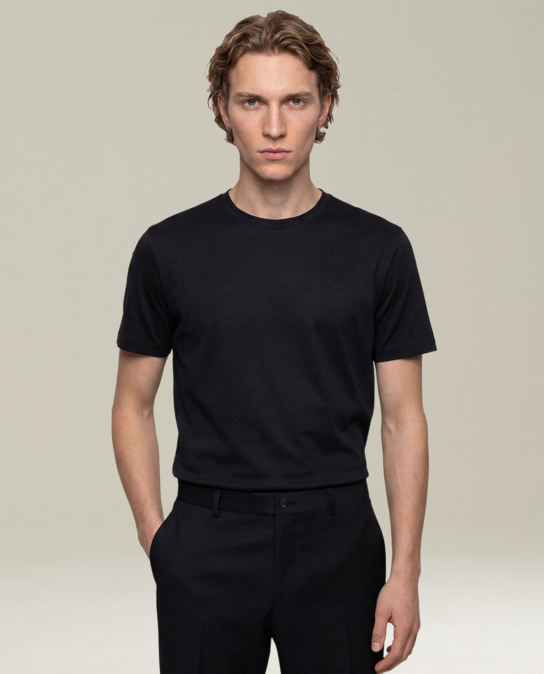 Kiton Black Cotton Crew-Neck T-Shirt Schwarz L