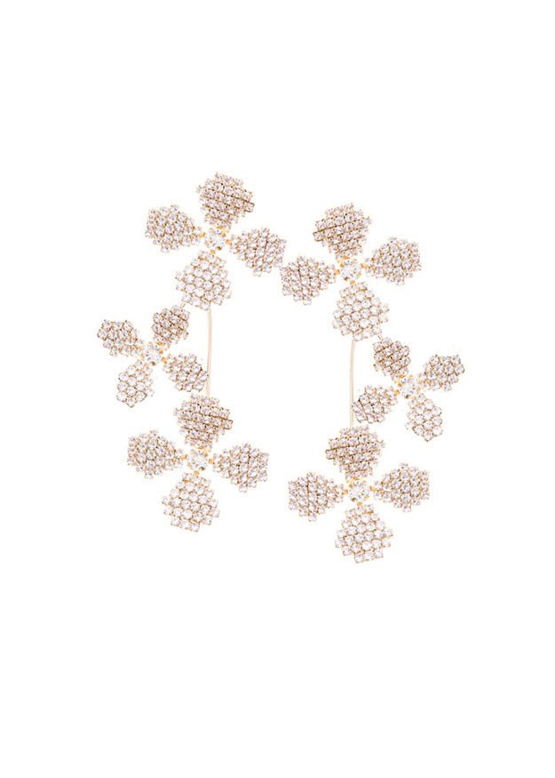 Elizabeth Bower June Bud Chandelier Ohrringe Rhodium Kristall
