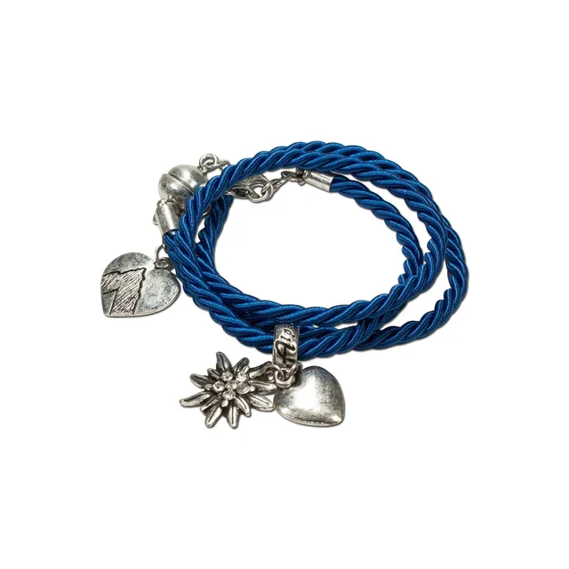 Alpenflüstern DAHEIM DAB026 Wickelarmband Edelweiß blau
