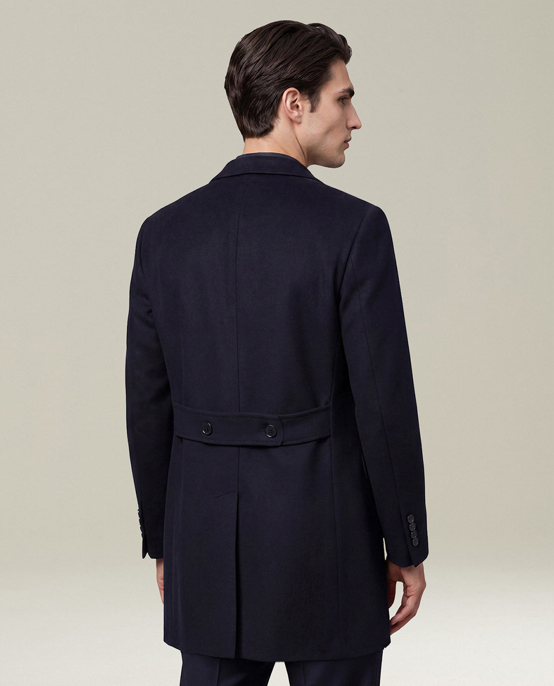 Kiton Outerwear Blue Single-Breasted Cashmere Mantel blau Kaschmir