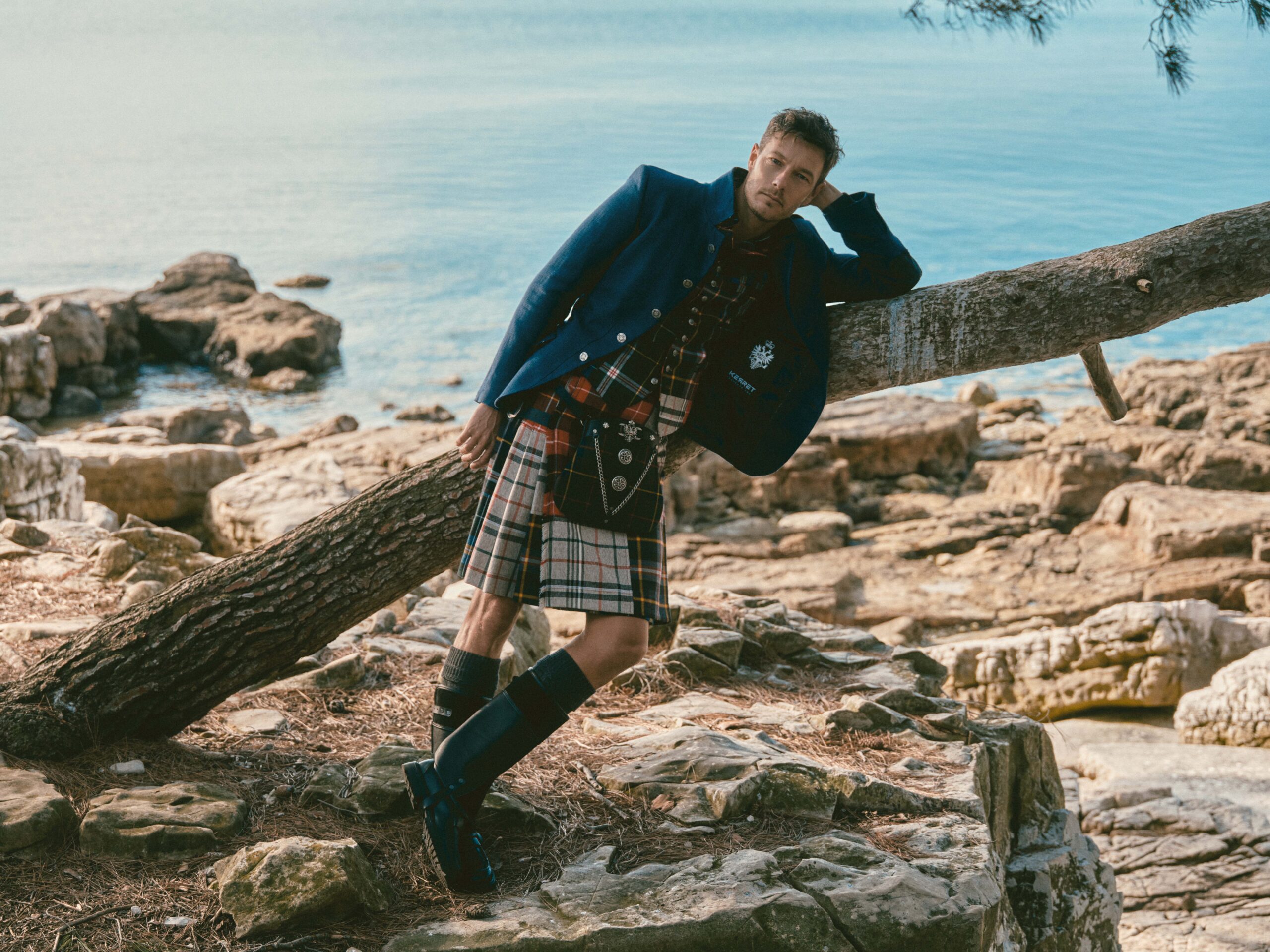 Rettl MEN Patch Celtic Kilt Schottenrock Wolle