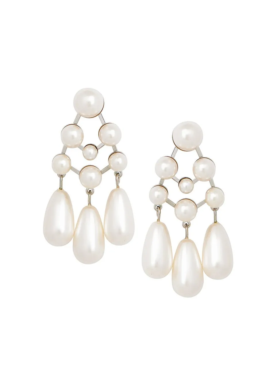 Elizabeth Bower Pearlette Bauble Perlen Ohrhänger Rhodium