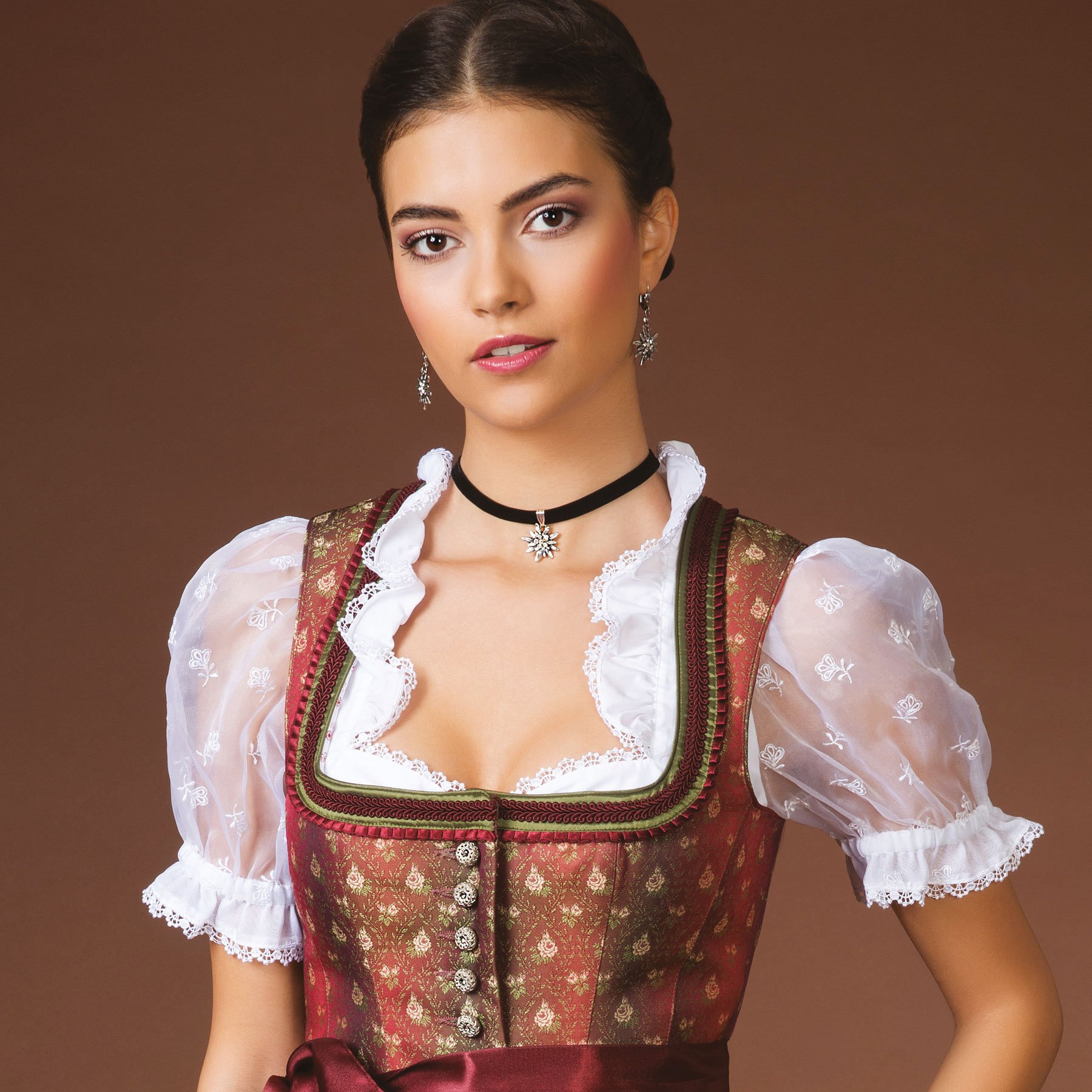 Alpenflüstern DAHEIM SET015 Schmuck-Set schwarz Samt-Kropfband