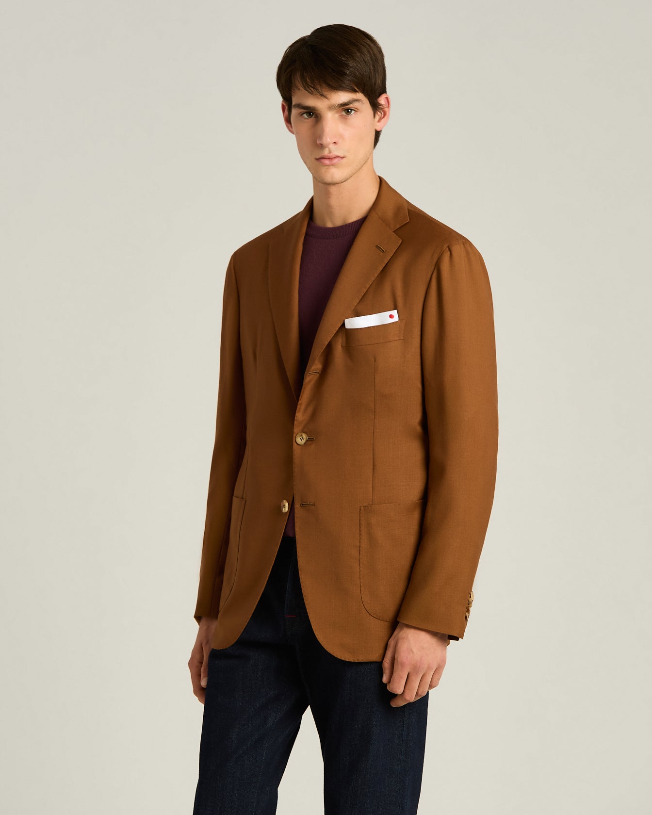 Kiton Jackets Kaschmir Sakko braun einreihig Gr. 50