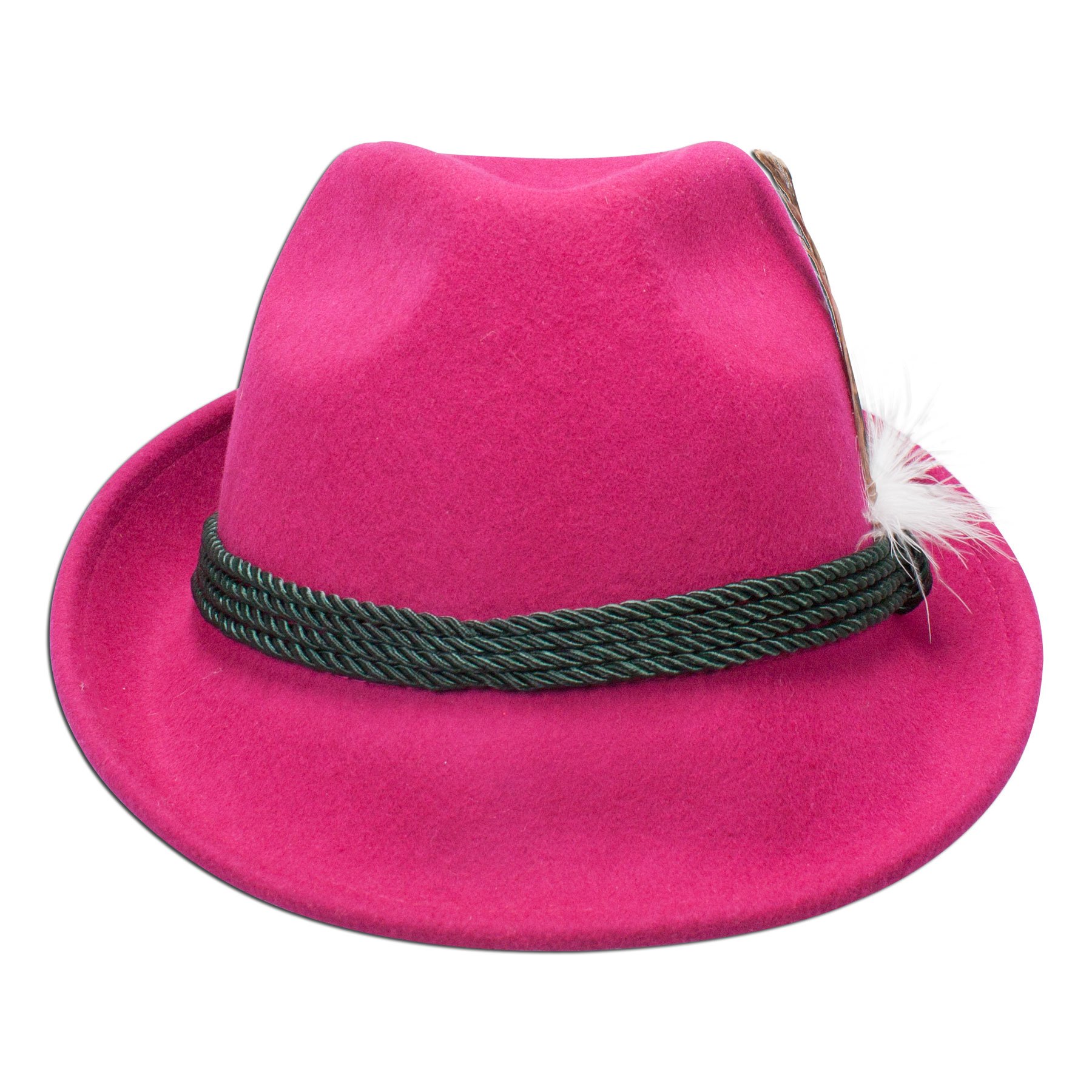 Alpenflüstern DAHEIM Trachten-Filzhut Fuchsia Medium Feder