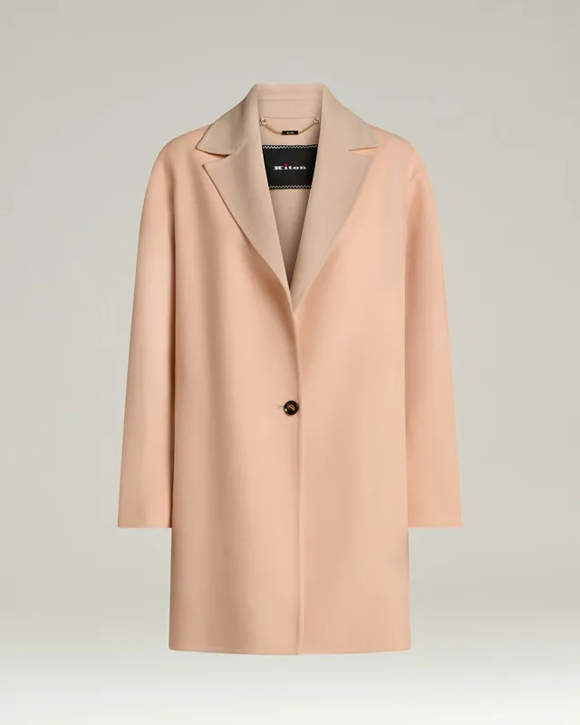 Kiton Outerwear Pure Wool Rose Wollmantel Rosa Wolle