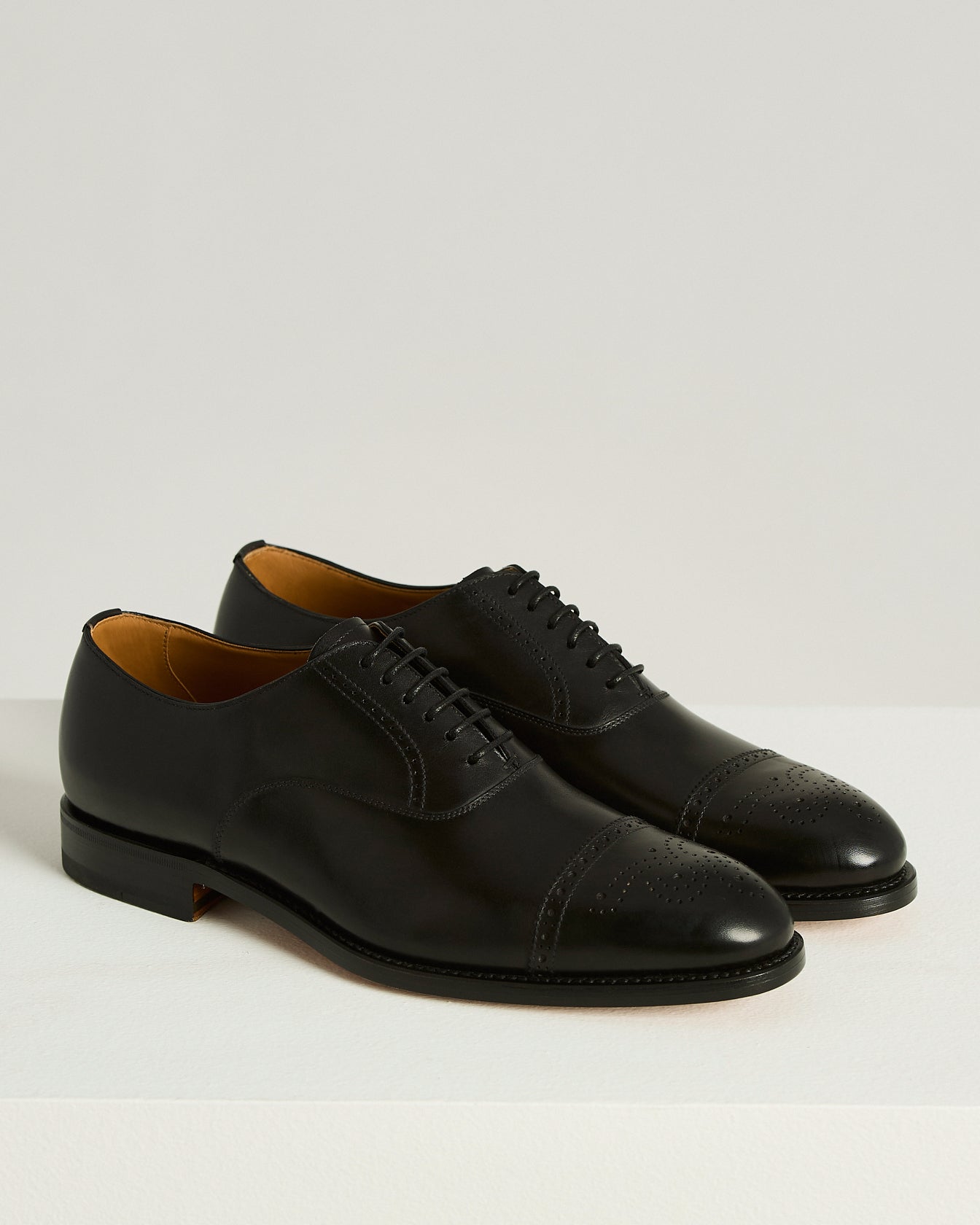 Kiton Shoes Leather Lace-Up Schnürschuh Kalbsleder schwarz