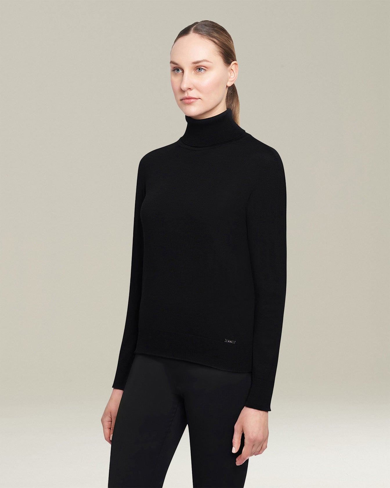 Kiton Knitwear Rollkragenpullover schwarz Gr. 42 Kaschmir-Seide