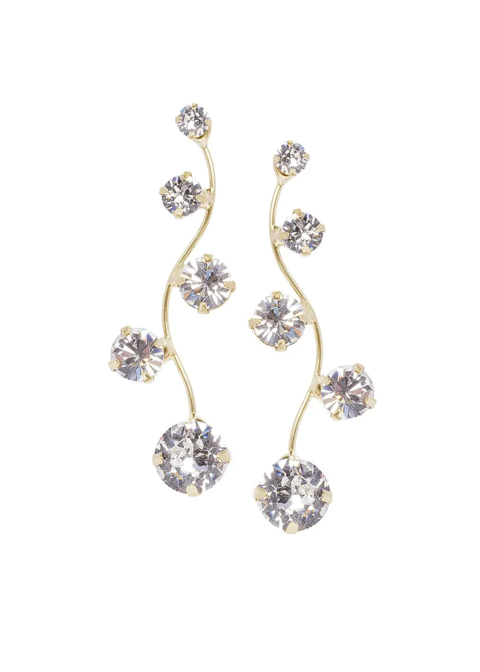Elizabeth Bower Crystallite Hängeohrringe Gold Kristalle Tropfen