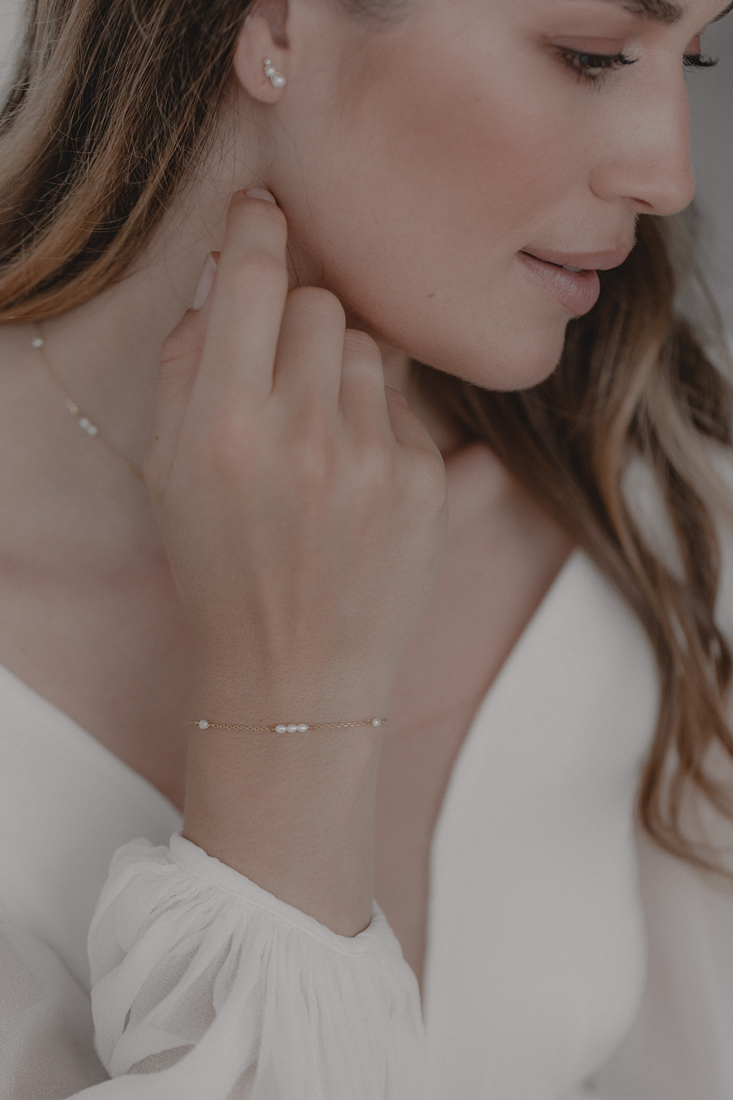 Juvelan Celine Braut Armband Silber mit Süßwasserperlen