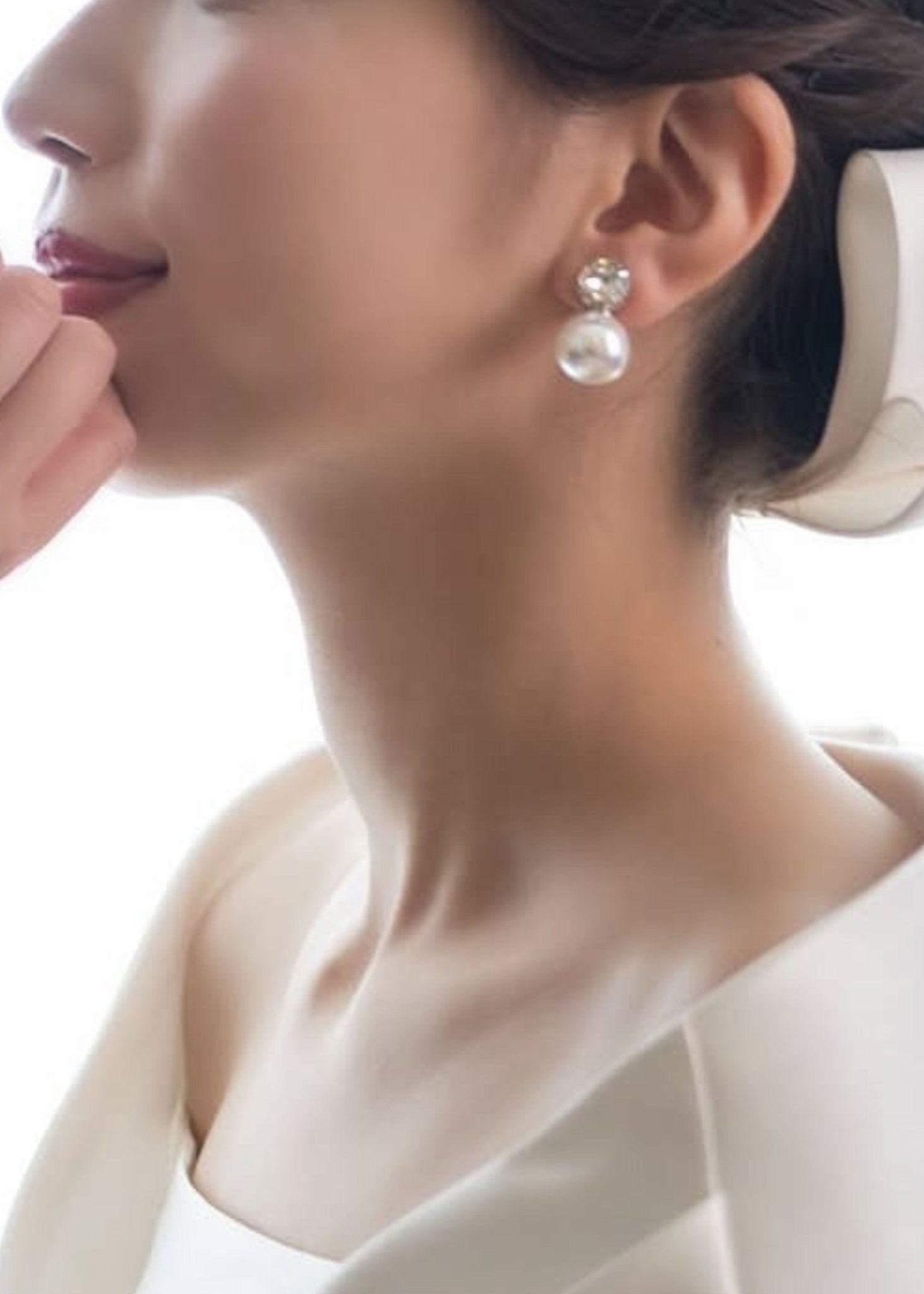 Elizabeth Bower Duet Ohrstecker Perle Kristall Rhodium