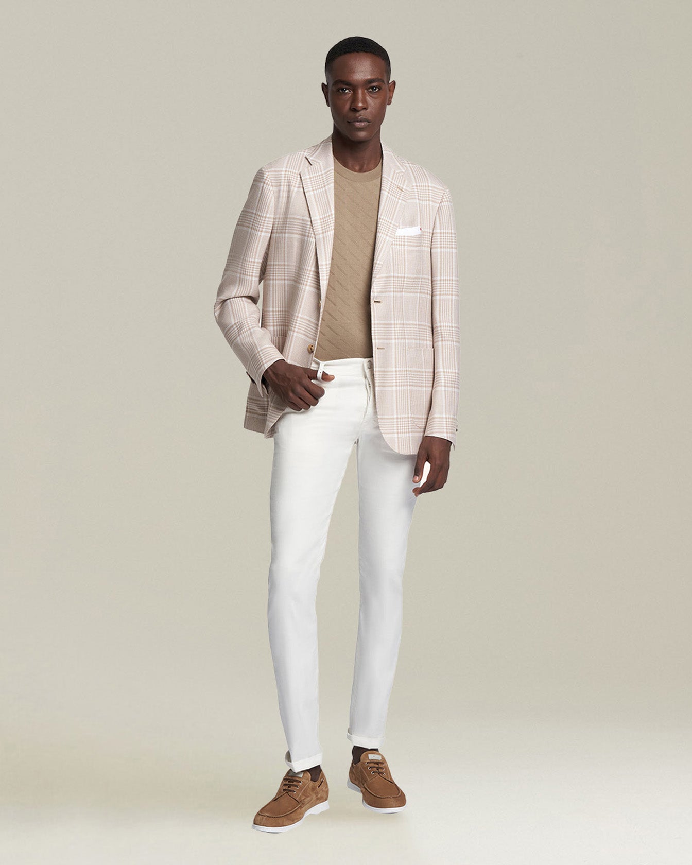 Kiton Trousers Jeans creme Leinen Slim Five-Pocket